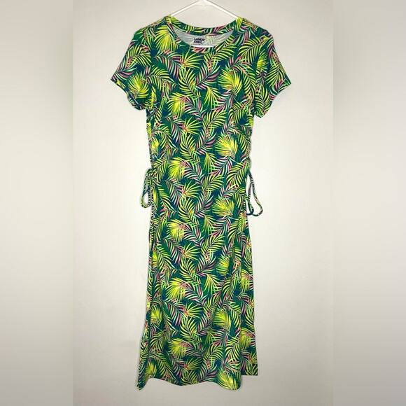 Lands' End Dresses & Skirts - Land’s End Tropical Short Sleeve Ruched Maxi Dress Size XS